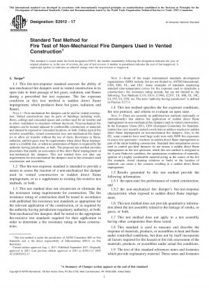 Стандартный метод испытаний на огнестойкость немеханических противопожарных клапанов, используемых в вентилируемых конструкциях