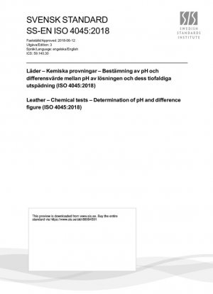 Кожа - Химические испытания - Определение pH и разностного показателя (ISO 4045:2018)