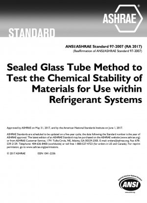 Метод герметичной стеклянной трубки для проверки химической стабильности материалов, используемых в системах хладагента