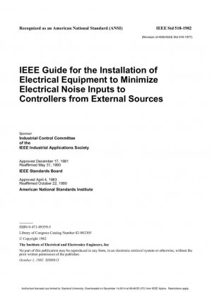Руководство IEEE по установке электрооборудования для минимизации электрических помех на контроллерах от внешних источников