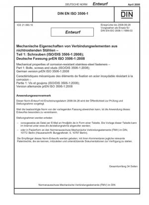 Крепежные изделия Механические свойства крепежных изделий из коррозионностойких нержавеющих сталей Часть 1. Болты, винты и шпильки указанных марок и классов прочности (чертеж)