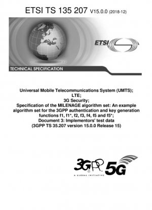 Универсальная система мобильной связи (UMTS); LTE; Безопасность 3G; Спецификация набора алгоритмов MILENAGE: Пример набора алгоритмов для функций аутентификации и генерации ключей 3GPP f1, f1*, f2, f3, f4, f5 и f5*; Документ 3: Реализатор...