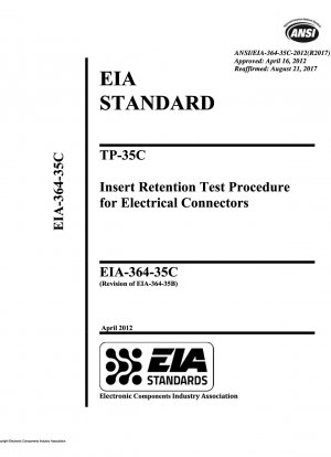 Процедура испытания на удержание вставки TP-35C для электрических разъемов