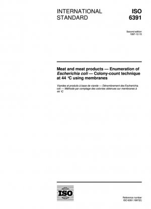 Мясо и мясные продукты. Подсчет Escherichia coli. Метод подсчета колоний при 44 °C с использованием мембран.