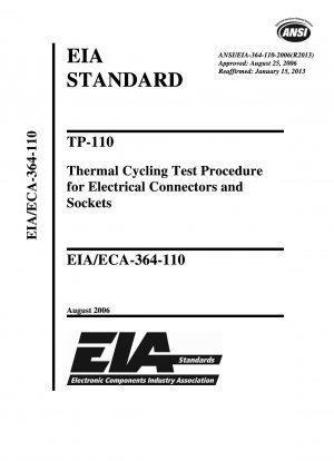 Процедура испытания электрических разъемов и розеток TP-110 на термоциклирование