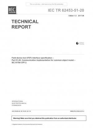 Спецификация интерфейса инструмента полевого устройства (FDT). Часть 51-20. Реализация связи для общей объектной модели. IEC 61784 CPF 2.