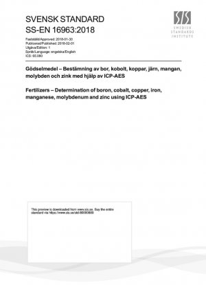 Fertilizers - Определение бора,cobальта, кобальта, цинка с помощью ионной спектрометрии непрямого излучения атомов-