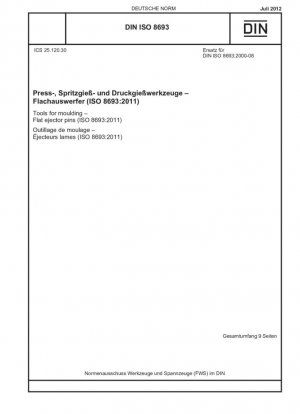 Инструменты для формования. Плоские выталкиватели (ISO 8693:2011)