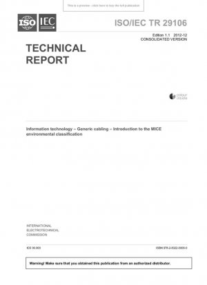 Информационные технологии. Типовые кабели. Введение в экологическую классификацию MICE.