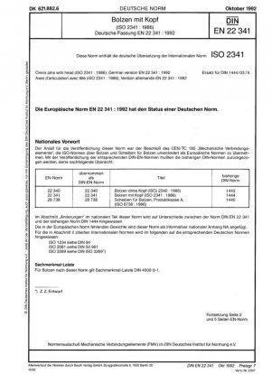 Шпильки с головкой (ISO 2341:1986); немецкая версия EN 22341:1992