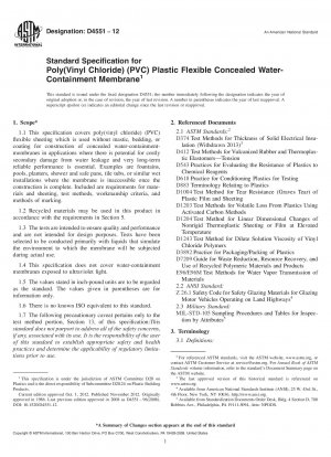 Стандартные спецификации для пластиковой гибкой скрытой водозащитной мембраны из поли(винилхлорида) (ПВХ)