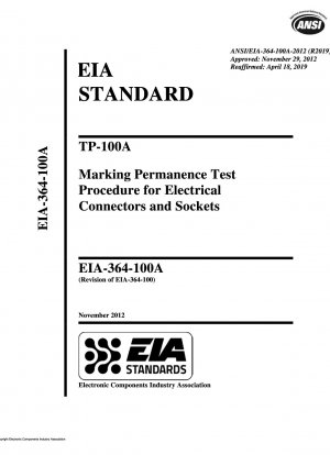 Процедура проверки стойкости маркировки TP-100A для электрических разъемов и розеток