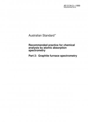 Рекомендуемая практика химического анализа методом атомно-абсорбционной спектрометрии - Спектрометрия в графитовой печи