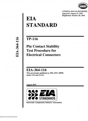 Процедура испытания стабильности контактов контактов TP-116 для электрических разъемов
