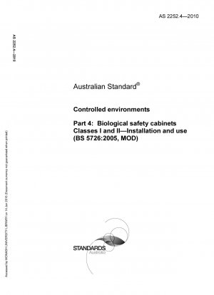Установка и использование боксов биологической безопасности класса I и II с контролируемой средой (BS 5726: 2005 MOD)