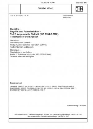 Статистика. Словарь и символы. Часть 2. Прикладная статистика (ISO 3534-2:2006); Текст на немецком и английском языках
