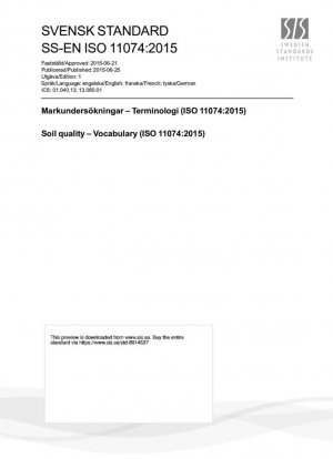 Качество почвы - Словарь (ISO 11074:2015)