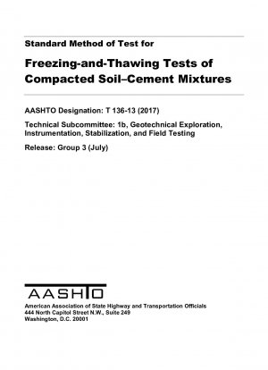 Стандартный метод испытаний уплотненных грунтоцементных смесей на замораживание и оттаивание