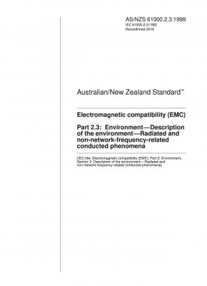 Электромагнитная совместимость (ЭМС) - Окружающая среда - Описание окружающей среды - Излучение и кондуктивные явления, не связанные с частотой сети